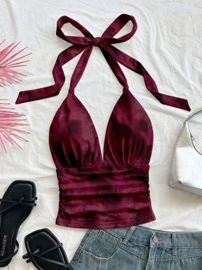 Sexy Burgundy halter top
